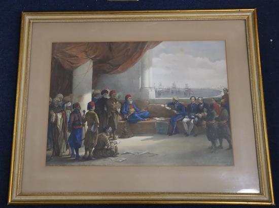 Haghe after David Roberts Interview with the Viceroy of Egypt at the Palace of Alexandria, Egypt, May 12th 1839,